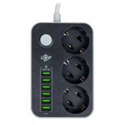 PRZEDŁUŻACZ SIECIOWY ELEKTRYCZNY 3 GNIAZDKA 6 USB 2M LP F24U6 LP