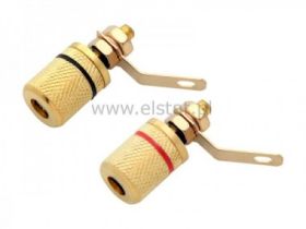 Gniazdo banan; złote; czerwony i czarny pasek