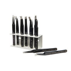 Zestaw pęset dł. całkowita 110 mm, 115 mm, 120 mm Bernstein antymagnetyczna ESD Stal nierdzewna