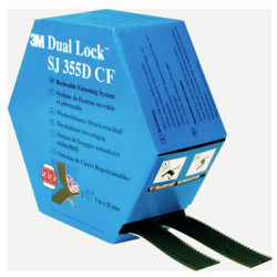 3M 7100297488 Dual Lock SJ355D CF Hook &amp; Loop Tape 5000 mm x 25 mm Black 1 Pair