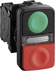 Schneider Electric XB5AW73731G5 Przycisk podwójny, podświetlany XB5AW73731G5, 22 mm, 600 V, 6 A, 1 szt.