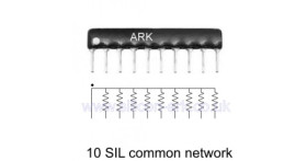 10K Ohm 9 resistor common rail network (010103) - Eurohm