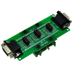 CZH-LABS DIN Rail Mount D'sub DB15HD Diagnostic Test Breakout Board, DSUB DB15HD Connector Male to Female.