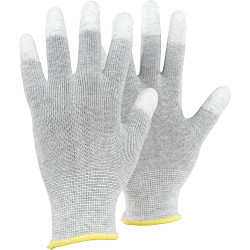 Rękawice robocze rozmiar: 12 materiał: Węgiel, Poliester zastosowanie: Zabezpieczenie antyelektrostatyczne