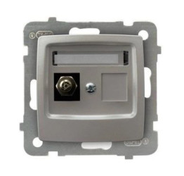 KARO Gniazdo ekwipotencjalne pojedyncze srebrny perłowy GPE-1S/m/43