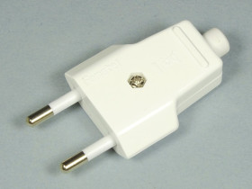 Wtyczka sieciowa płaska P73 biała 2.5A 250V IP20 kl.II