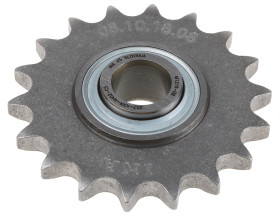 Koło łańcuchowe drabinkowe, 18 zębów, Równoległy, śr otworu: 16.2mm, śr toczna: 1/2cal, Stal