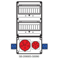 Rozdzielnica 5x63A 5x16A 2x3x16A INA=63A IP54 SB-209005-S0090-54