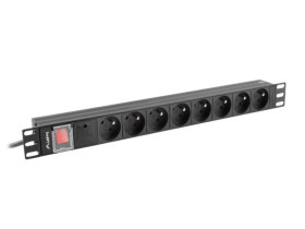 Listwa zasilająca RACK PDU 19 cali 1U 16A 8x230V PL 2m czarna PDU-08E-0200-BK