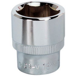 Sealey SP3818 Walldrive&#xAE; Socket 18mm 3/8&quot;sq Drive Fully Polished