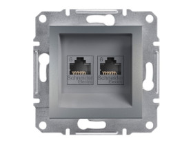 ASFORA Gniazdo komputerowe podwójne 2xRJ45 kat.6 stal EPH4800162 SCHNEIDER ELECTRIC