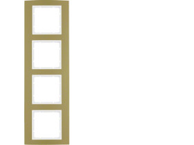 BERKER B.3 Ramka 4 poczwórna złoty/śnieżnobiały BPREM 10143046 HAGER