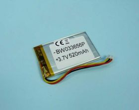520mAh 3,7V Li-PO 3-PIN 62x37x3,5mm