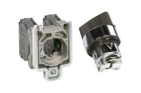 Przełącznik 3 położeniowy pokrętło 22mm czarny 2Z bez samopowrotu XB4BD33