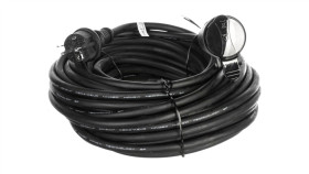 Przedłużacz 1-Gniazdo Z/U 20M /H07rn-F 3X1,5/ Czarny P01720