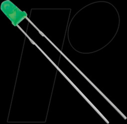 TLHG5420 LED, 5 mm, wired, green, 10 mcd, 60°