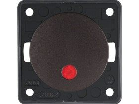 Integro Flow Wyłącznik zwierny przycisk podświetlany z czerwoną soczewką brąz 937722501 HAGER