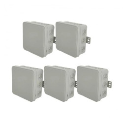 Puszka hermetyczna natynkowa elastyczna 85x85x41mm 12-wlotowa, zamknięcie na klik IP54 szara EDO 5 szt.