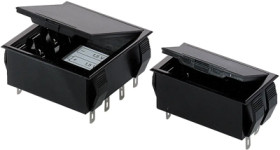 Battery compartment, plastic, (L x W x H) 70.2 x 37 x 32 mm, black, for 2 x 9V block (6LR61, 6AM6.522) or 4 x mignon (LR6, R06,
