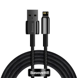 Kabel USB/Lightning BASEUS 2m 2,4A Czarny oplot, premium CALWJ-A01