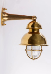 KINKIET mosiężny 53, E27, 40W, klosz przeźroczysty-szkło, IP64, siatka mosiężna A53