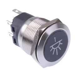 Cockpit / Cabin Light 1' White LED Momentary 22mm Vandal Push Button Switch SPDT 12V