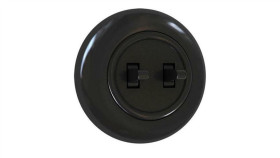 Premiumlux Retroline Łącznik Podwójny Schodowy Z Ramką Czarny