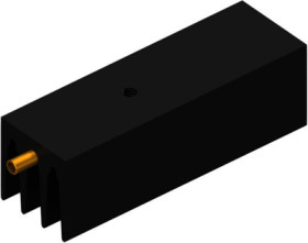 Extruded heatsink, (L x W x H) 50 x 16 x 16 mm, 14 K/W, black anodized, 10020103