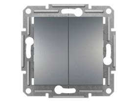 ASFORA Wyłącznik podwójny świecznikowy zwierny przycisk stal EPH1100162 SCHNEIDER ELECTRIC