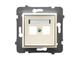 ARIA Obudowa gniazda podwójnego typu Keystone prosta ecru GPK-2U/p/27 OSPEL