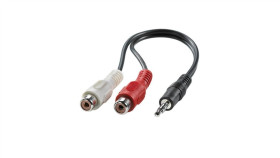 Kabel Value 3,5 Mm (M) - Do Zacisku (2X F), Czarny, 0,2 M