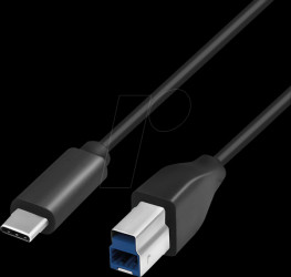 CU0163 USB 3.2 Gen 1 Type-C cable, C/M to USB-B/M, black, 2 m