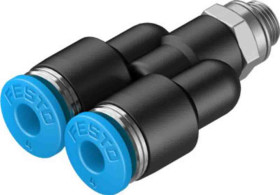 Złączka pneumatyczna Wciskane 4 mm Wciskane 4 mm Festo Adapter gwintowany rozgałęźny M5 męskie