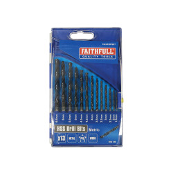 Faithfull 50203 HSS Drill Bit Set of 13 1.5 - 6.5mm