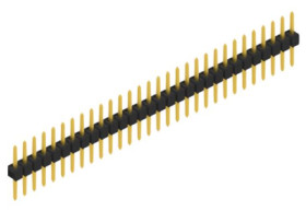 Pin header, 30 pole, pitch 2.54 mm, straight, black, 10046308