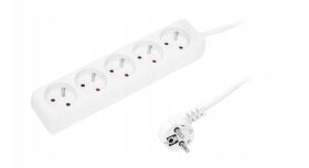 Przedłużacz sieciowy 5 gniazdowy z uziemieniem 2300W 5m