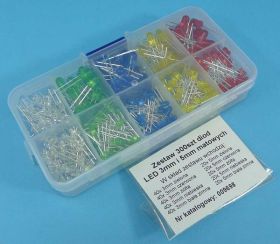 ZESTAW DIÓD LED 3/5mm MATOW.300szt 5-KOL