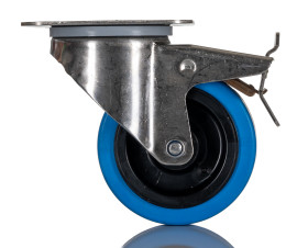 Koło samonastawne średnica kabla 100mm Płyta Tente 160kg wysokość całkowita 128mm