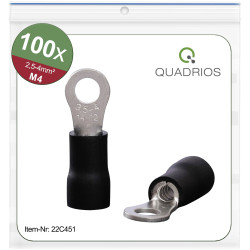 Quadrios 22C451 Ring Terminal 4.0 mm&#xB2; 4.3 mm Hole Partially Insulated