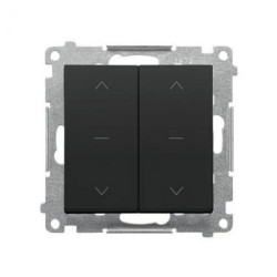 Simon 55 Przycisk roletowy podwójny trójpozycyjny 1-0-2 (moduł) 10 A, 250 V~, szybkozłącza Czarny mat TZP2.01/149