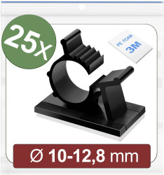 Quadrios 24CA451 Podstawa montażowa samoprzylepny 24CA451 Zakres średnicy wiązki 10 do 12.8 mm czarny 25 szt.