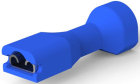 Insulated flat plug sleeve, 4.75 x 0.51 mm, 1.31 to 2.08 mm², AWG 16 to 14, brass, tin-plated, blue, 3-520151-2