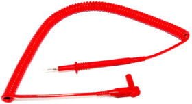 Measuring lead with (4 mm banana plug, angled) to (test probe, straight), 610 mm, red, PVC, BU-4062-C-24-2