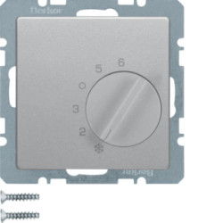 Q.1/Q.3 Regulator temperatury pomieszczenia z zestykiem zmiennym i elementem centralnym alu aksamit lakierowany 20266084