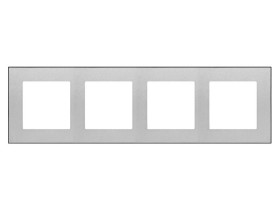 SIMON 55 Ramka 4 poczwórna DUO aluminium podstawa czarna TRD4.149/143 KONTAKT SIMON