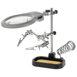 Trzecia ręka elektronika z lupą