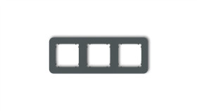 Mini Ramka Uniwersalna Potrójna Zaokrąglona Z Tworzywa Grafitowy Mat 28Mrtz-3