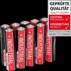 1501-0009 Pack of 10 industrial batteries, AAA alkaline