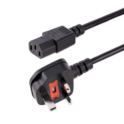 Kabel zasilający, złącze A: Wtyk brytyjski typu G złącze B: IEC C13 1m 10 A 250 V AC