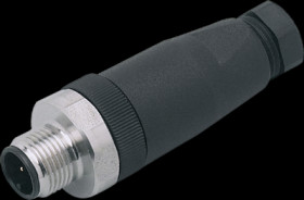 Plug, M12, 4 pole, screw connection, straight, E30019